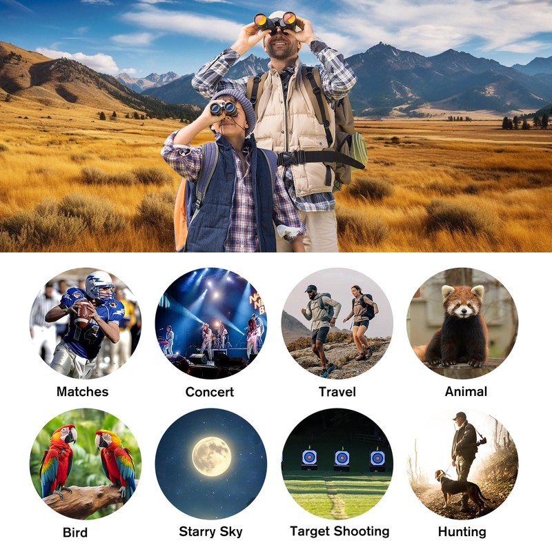 Hipimvp 10X26 Professional Binoculars for Adults high Powered with Phone