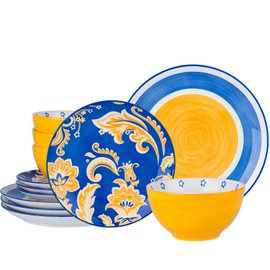 Wisenvoy Plates and Bowls Sets Dish Set Ceramic Dinnerware Sets Plate Set Porcelain Dishes Set for 4 Dinner Plates