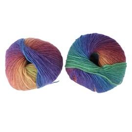 LALAFINA 2Roll Colorful Yarn Soft Chunky Knitting Yarn for Sweater Scarf and Crafting Accessories for Hand Knitting and Crocheting Durable and Easy to Work