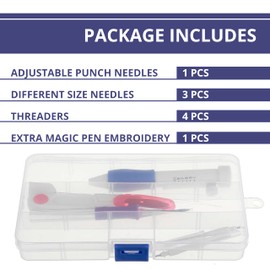 Magic Embroidery Pen Punch Needles Punch Needle Pen Set Cross Stitch Tool Kit DIY Craft for Embroidery Threaders DIY Sewing