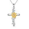 SHEAISRS Cross Necklace for Women Mustard Seed Necklace 925 Sterling