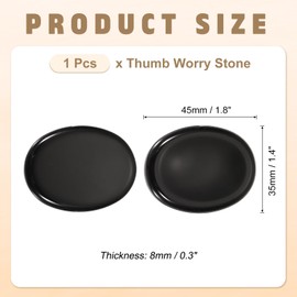 PATIKIL Thumb Worry Stone for Anxiety, Natural Oval Crystal Stone, Polished Gemstone Hand Carved Pocket Rock Anxiety Crystals for Women Stress Gifts Meditation, Black Obsidian