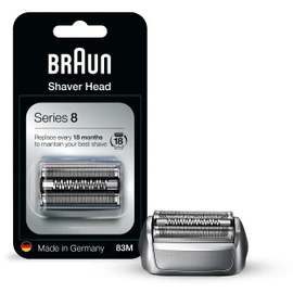 Braun Series 8 83M Electric Shaver Head Replacement Cassette, Silver