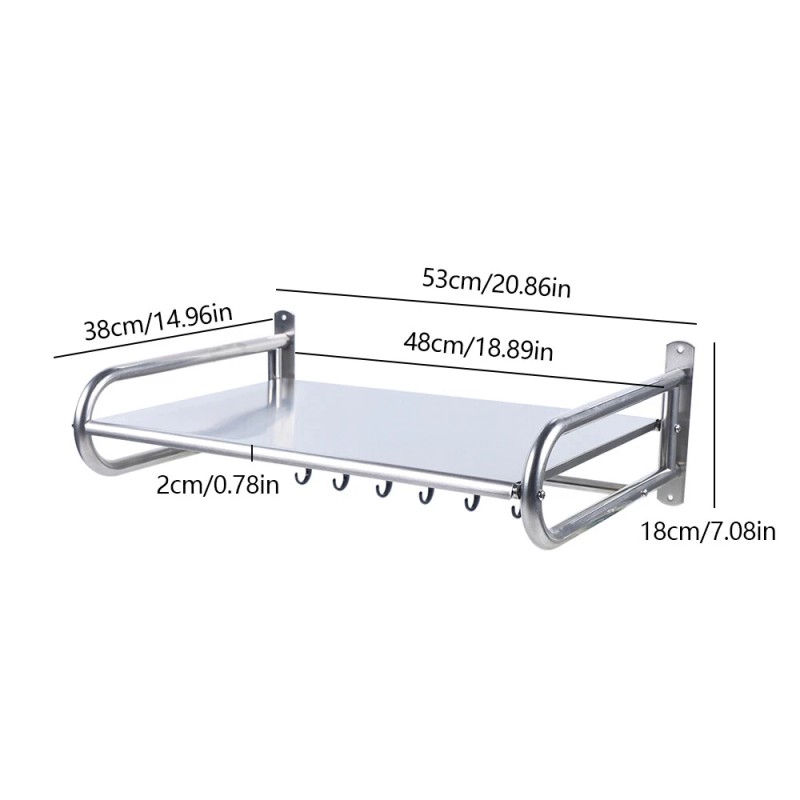 NOT INCLUDE Stainless Steel Microwave Oven Rack Wall-Mount Kitchen Shelf