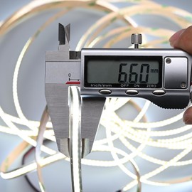 TOPAI 12V COB LED Streifen Schmal 6.6mm Breit 5M Kaltweiss, LED Strip 6000K Selbstklebend 320LED/M CRI>90, Nicht Wasserdicht Flexibles Schneidbar für Innenbereich Heim Küche Deko DIY