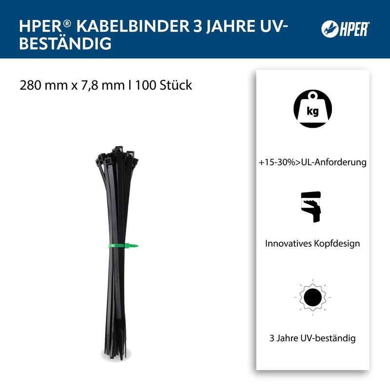 HPER® Cable Ties I Extra Tensile-Resistant 80 kg I Pack