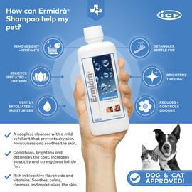 ICF | Ermidra Dog Shampoo For Itchy Skin Relief | Detangle Brittle Fur | Removes Bad Odours | Dog Shampoo And Conditioner For Pets With Sensitive Skin | 250ml