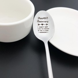 45th Anniversary Spoon Gifts for Him Her 45th Wedding Anniversary Present for Husband Wife 45 Year Anniversary Spoon Gift for Women Men 45 Years of Marriage Gift