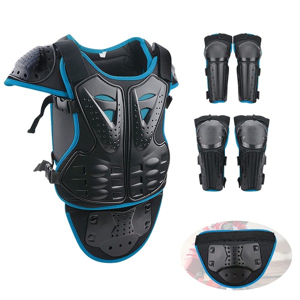 StarknightMT Upgraded Motorcycle Kids Armor Suit Dirt Bike Riding Gear Chest Elbow Knee Belly Pad Full Body Protection Set