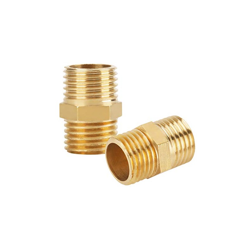 10 Pieces 1/4 BSP to 1/4 BSP Male Thread Brass
