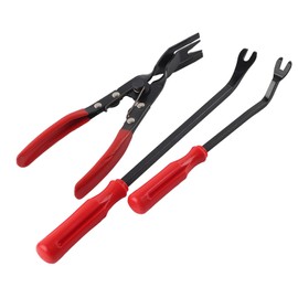 Yuecoom Car Upholstery Combo Repair Kit, 3 Pieces Door Panel Rivet Clips Pliers Fixing Remover Puller Pry Tool Kit