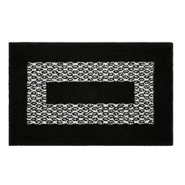 Marina Decoration Decor Luxury Non-Slip Rubber Backing Safety Soft Runner Area Carpet Floor Area Rug Indoor Interior Accent Decorative Mat, Black Color Diamond Design, 20 x 32 Inch