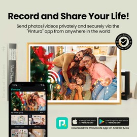 Pintura 13.3" WiFi Digital Picture Frame Gold – 64GB+8GB Digital Photo Frame Large, 1920 * 1080P FHD IPS Screen, Secure Photos/Videos Instant Sharing via App, Photo Gifts for Parents and Grandparents