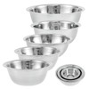5PCS Stainless Steel Mixing Bowl, Multi-Functional Thick Large Bowls with