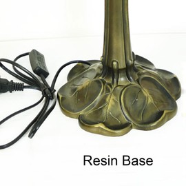 errzom Table Lamp Base Replacement Only, Wide 7 Inch Height 25 Inch, Fit for 16 Inch Tiffany Style Stained Glass Lampshade, Dark Bronze Finish, Resin, Pull Chain Switch