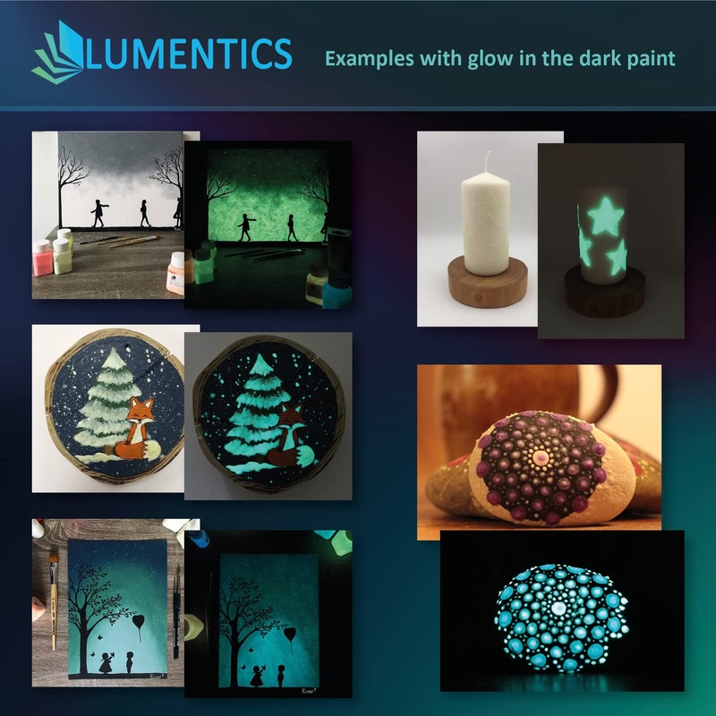 LUMENTICS Paint Colour: White Glow-In-The-Dark, 100 g Glow-In-The-Dark Colour With