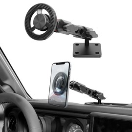 West-xingzhe Magnetic Phone Mount for 2024+ Jeep Wrangler Jl 2/4 Door 4XE Adjustable 360°, for Jeep Wrangler Car DashPhone Holder Accessories,OEM Screws Dash Mount Install