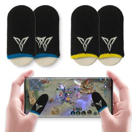AFCJLTO Set of 4 gaming finger sleeves - sweat-proof finger gloves for mobile games such as PUBG and touchscreen games, breathable finger caps for maximum comfort and elastic fit
