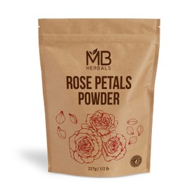 MB Herbals Rose Powder 8 oz | 227G / 0.5lb | For Natural Face Packs & Facial Mask Formulations | 100% Pure & Natural | No Chemical Preservative | No Artifical Color | Rose Petals Powder