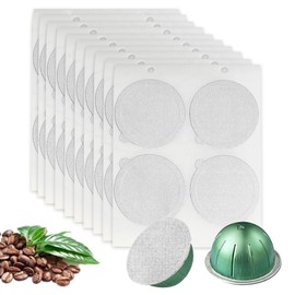 100 Unidades Tapas de Aluminio Reutilizables, Tapas de aluminio sellos, Compatibles con Cápsulas Nespresso VertuoLine, Tapas de Sellado de Aluminio (Podes No Incluidos) 62MM