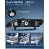 Nilight Headlight Assembly Compatible with 1998 1999 2000 2001 2002
