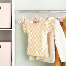 Juvale Padded Baby Clothes Hangers - Wrinkle-Free Closet Organization - Satin Padded Infant Hangers for Baby Clothes - Pink Floral Design for Nursery Decor - Pack of 12, 9.5 in, Pink Floral