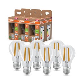 Osram Energy Class Classic LED Bulb 2.2 W / 470 lm / Energy Class A Cool White (4000K) CRI 80 Frosted Lead-Free Glass E27 Cap IP20 60mm DM 6 Pack