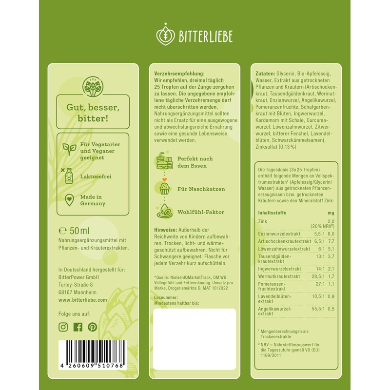 BitterLiebe - Bitter Drops without Alcohol - According to Hildegard