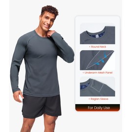 Junlan Sauna Shirt for Men - Long Sleeves Sauna Suit Waist Trainer Vest for Gym Workout(Gray,2X-Large)