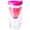 Vino2Go Double Wall Insulated Portable Wine Cup - Party Pink
