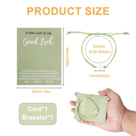 Make a Wish Bracelet, Good Luck Bracelet, Fashion Simple personality Lucky Charm Bracelet, Make a Wish Thoughtful Gift for Good Luck at School College University Exams New Job(Green Lucky Clover)
