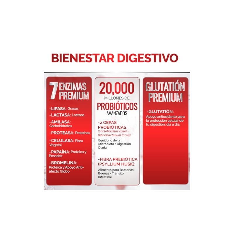 Oby Multi Enzimas digestivas, Probiticos 7 tipos enzimas Probiticos Bifidobacterium