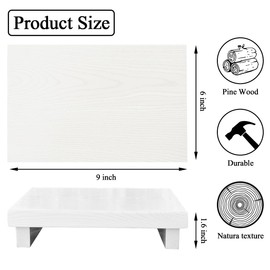 100% Solid Wood Riser Small Wood Tray Pedestal Stand Farmhouse Bathroom Decor Decorative Wooden Riser Kitchen Soap Dish Holder for Vanity, Counter, Sink (9”×6“)