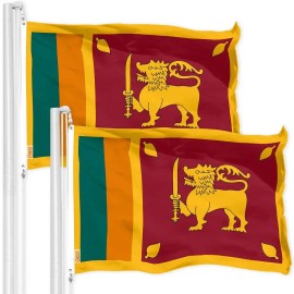 UD_G128 2 Pack: Sri Lanka Sri Lankan Flag  3x5 Ft  LiteWeave Pro Series Printed 150D Polyester  Country Flag, Vibrant Colors, Br