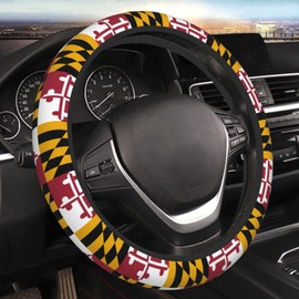 Subily Maryland Flag Universal Steering Wheel Covers, Cute Car Accessories for Women Girls Car Truck