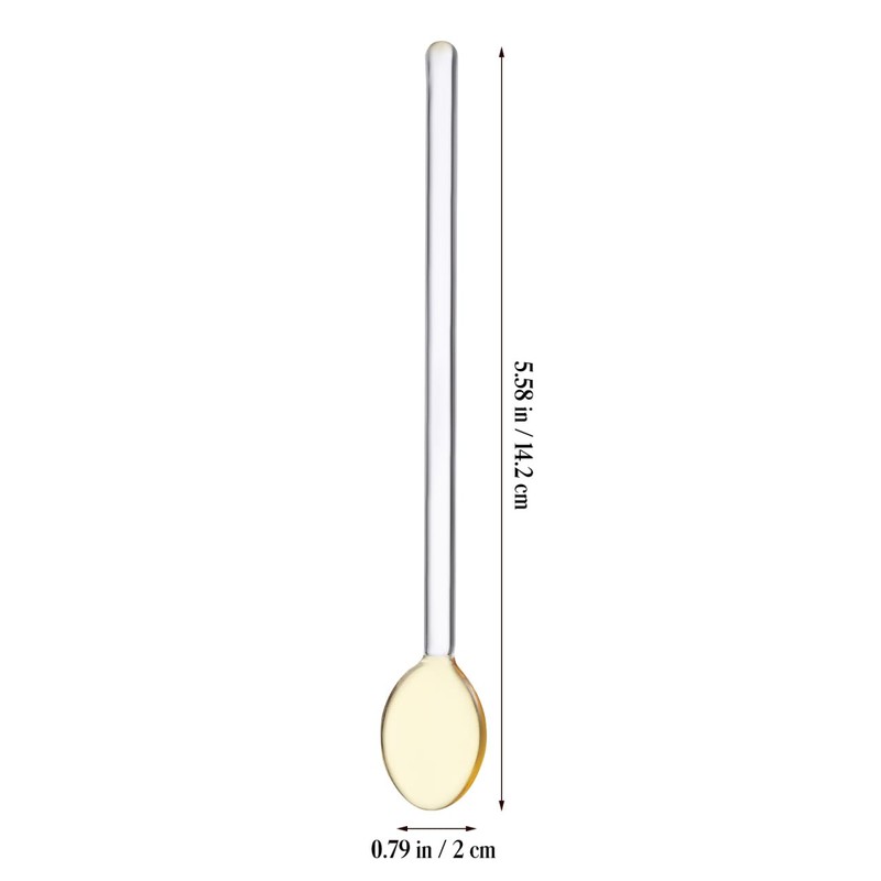 Glass Stirring Spoons Long Handle, 6-Pack Heat-Resistant Coffee Spoon for
