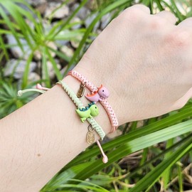 Omky Pulseras Ajustables Dinosaurios Set verde/rosa