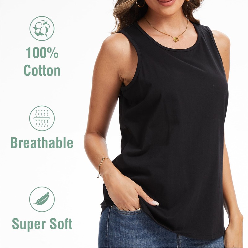 The Essentials Wardrobe Ladies TEW 3 Pack Vest - Basic