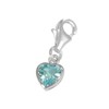 jewellerybox Sterling Silver Blue Heart Crystal Clip on Charm