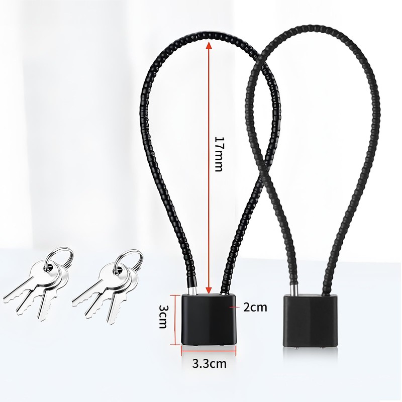 Oiieco 2 Pcs Steel Rope Padlocks, Long Padlocks with Keys