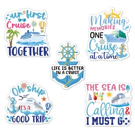 Nautical Cruise Door Magnets Decoration - 6 Pcs Large Nautical Theme Ship Summer Magnetic Decorations Palm Trees Anchors Stickers for Summer Stateroom Boats Grad Carnival Door Party Decor