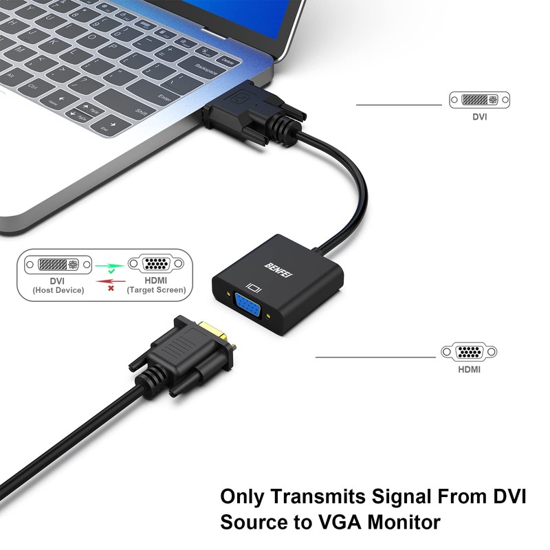 BENFEI Active DVI-D to VGA Adapter, DVI-D 24+1 to VGA
