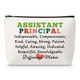 Appreciation Gift for Assistant Principal Makeup Bag for Women Assistant Principal Thank You Gifts Retirement Presents from Students Office Presents from Coworkers Christmas Birthday Cosmetic Bag