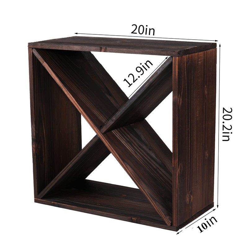 FDHUIJIA Wine Rack Cabinet countertop Wooden Stackable Storage Retro Cube