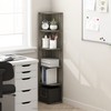 Furinno Pasir 5-Tier Corner Open Shelf Bookcase, French Oak