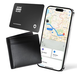 Wallet Tracker Card, Item Tracker Compatible with Find My (iOS Only), Ultra Thin Item Finder for Wallet, Luggage Tag, Passport etc, IPX7 Waterproof (1PCS, Black)