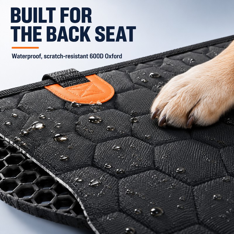 SucceBuy Dog Back Seat Extender with Hard Bottom, Mesh Window