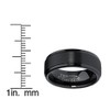 Men's Black Tungsten Ring Matte Finish High Polish Wedding Band