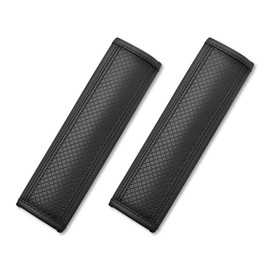 yuntop 2-Pack Car Seat Belt Cover Pad Fiber Leather Seatbelt Shoulder Strap Covers Soft Comfort Skin-Friendly Universal Black Seatbelt Cover
