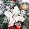 GLITZFAS 12-Piece Glitter Christmas Tree Decoration, Ornaments, Flower Decoration, Christmas